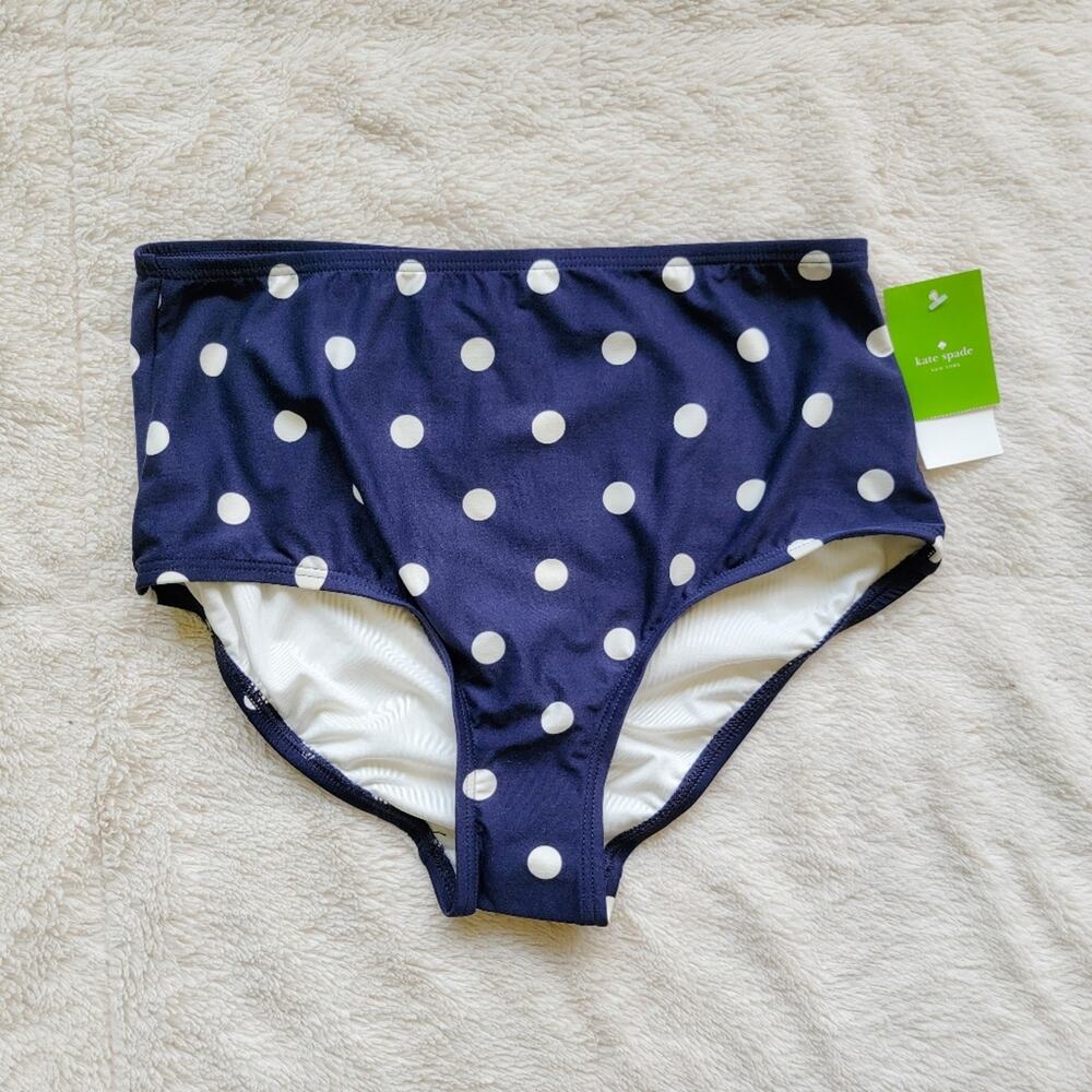 Kate Spade Navy and White Polka Dot Bikini Bottoms